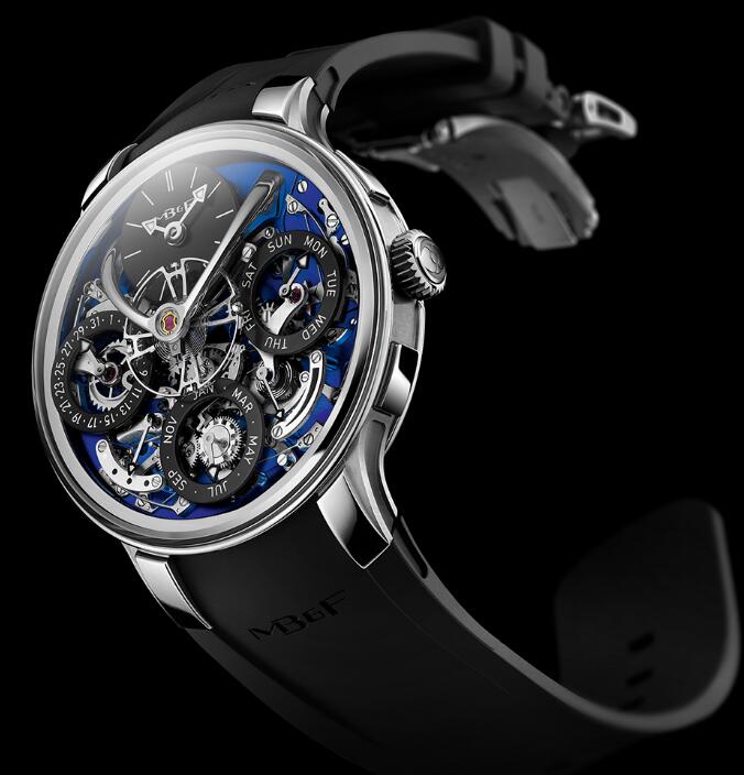 Review MB & F 07.ZR.BU Legacy Machine Perpetual EVO Blue watch replica - Click Image to Close